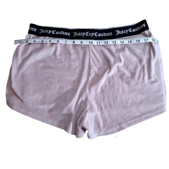 Juicy Couture Pink Velour Logo Sleep Shorts Womens Large 1751-47 Loungewear - Picture 3 of 6